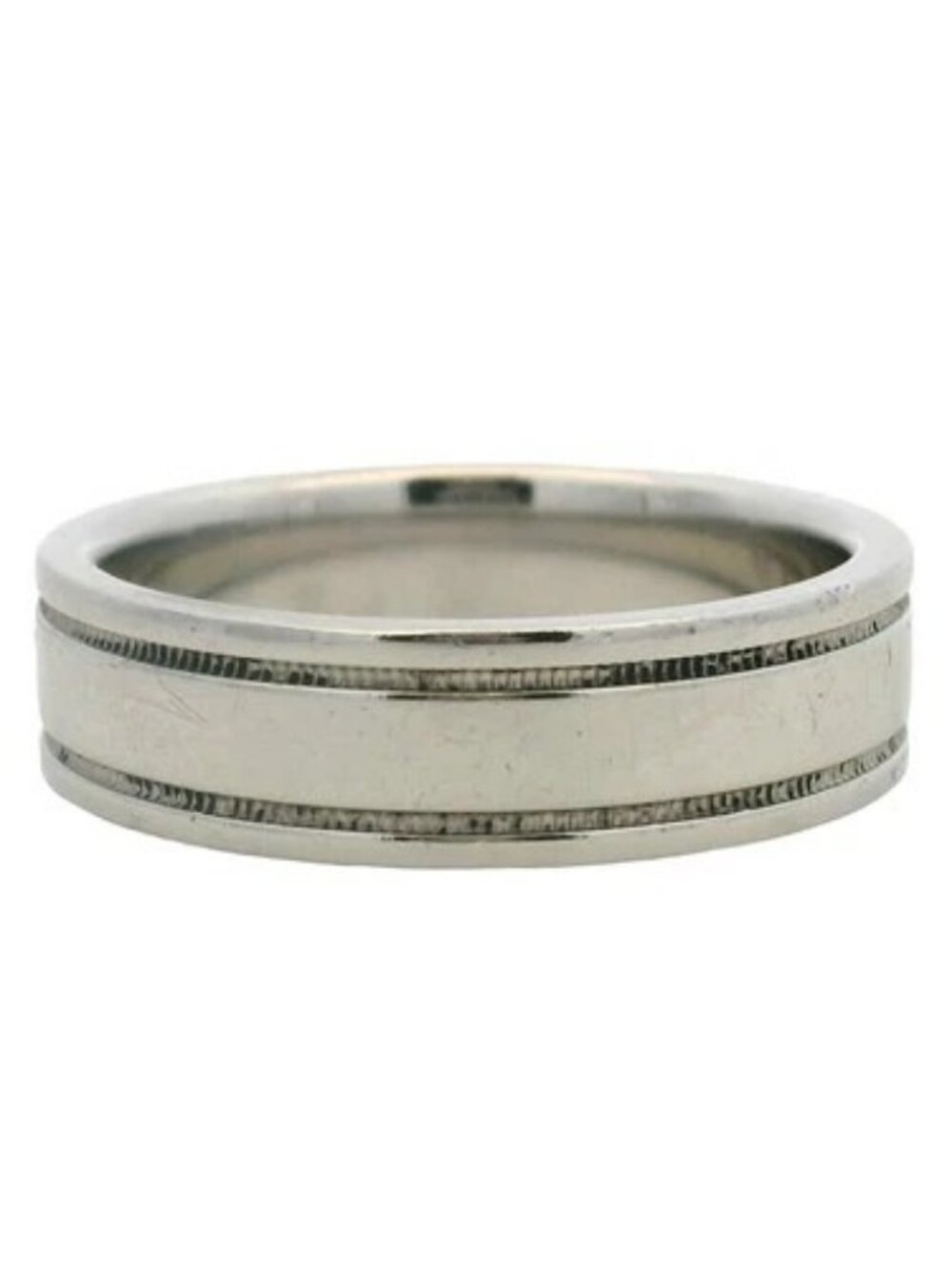 Tiffany & Co Wedding Band Solid 950 Platinum 6mm Double Milgrain Ring Size 10